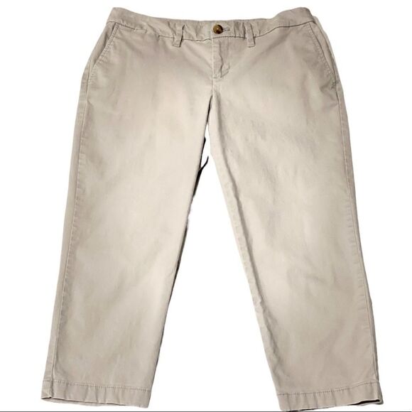 Gray Chino Flat Front Crop Pants - Picture 3 of 10